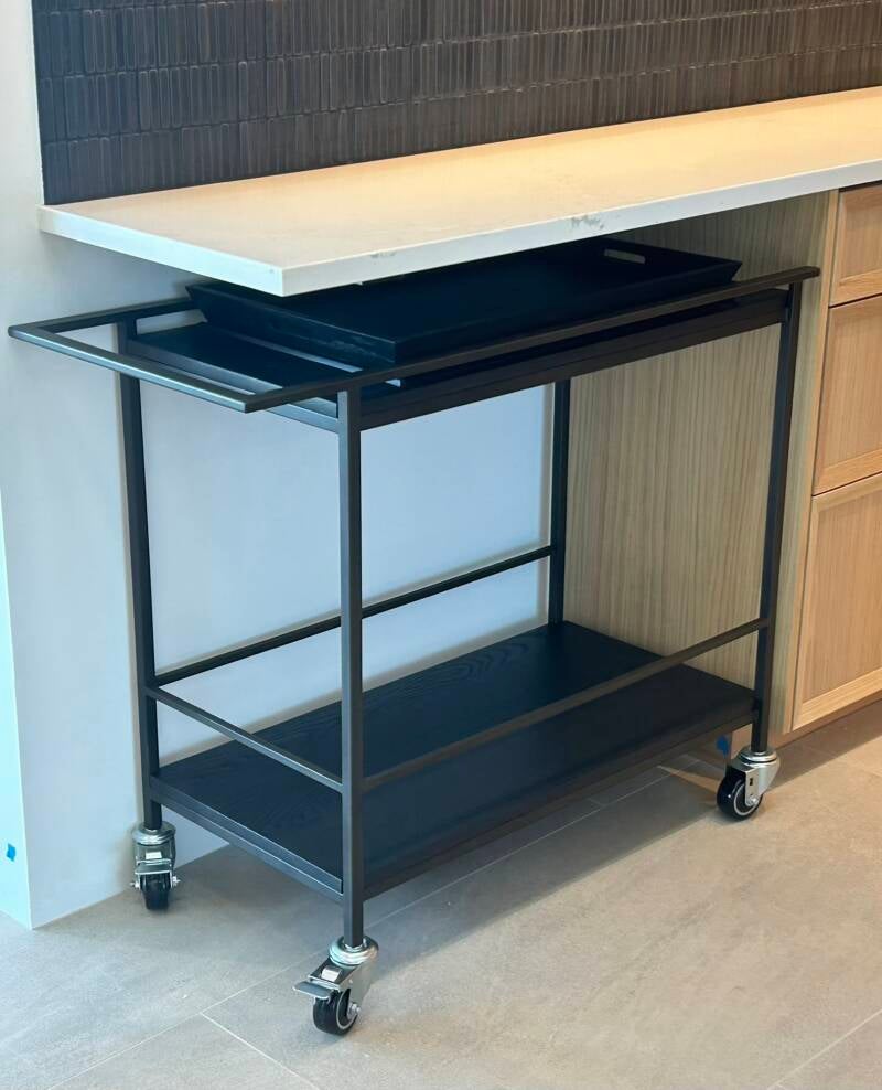 Custom steel cart for tea service Santa Fe