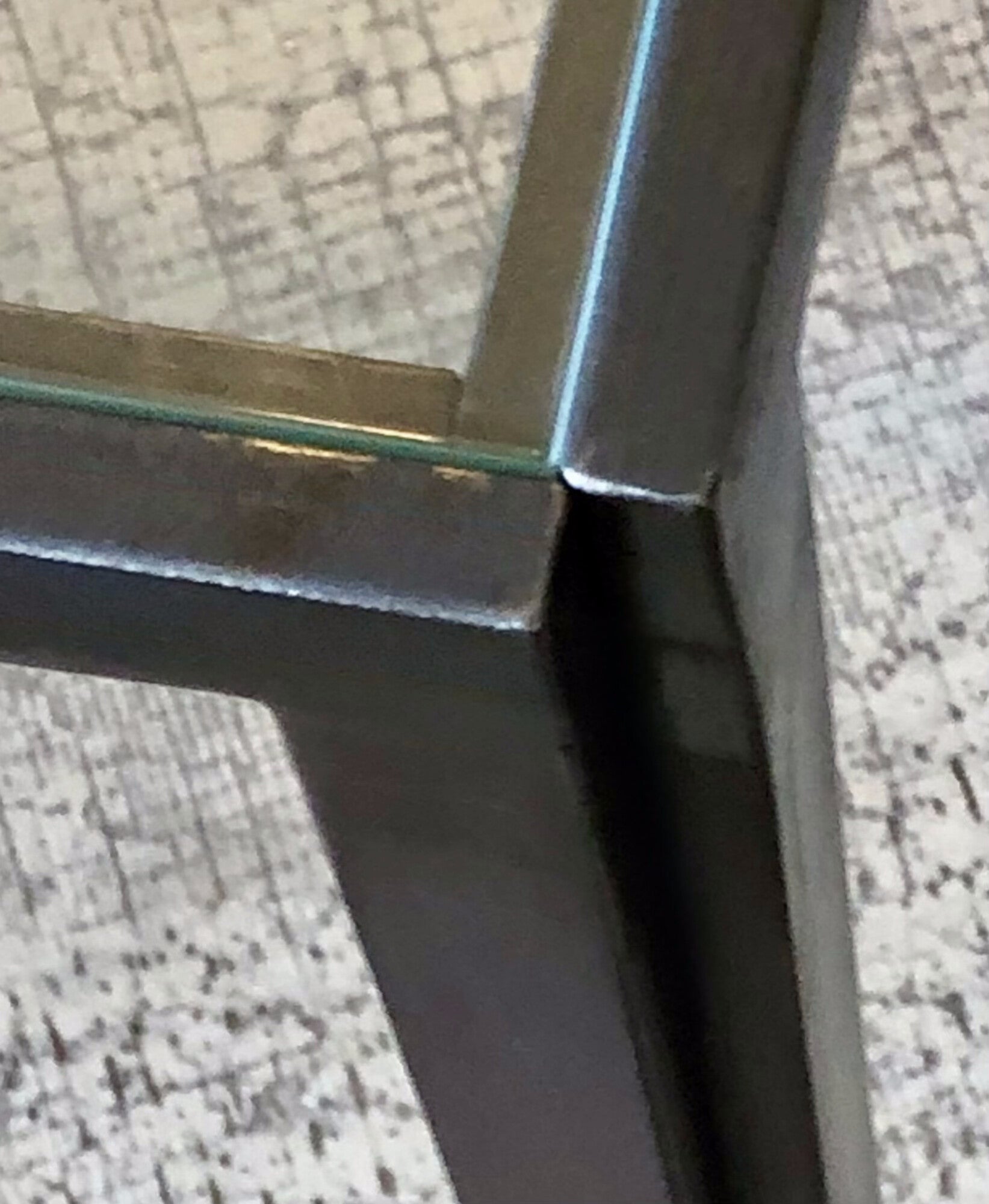 Santa Fe Welded flat bar and glass side table