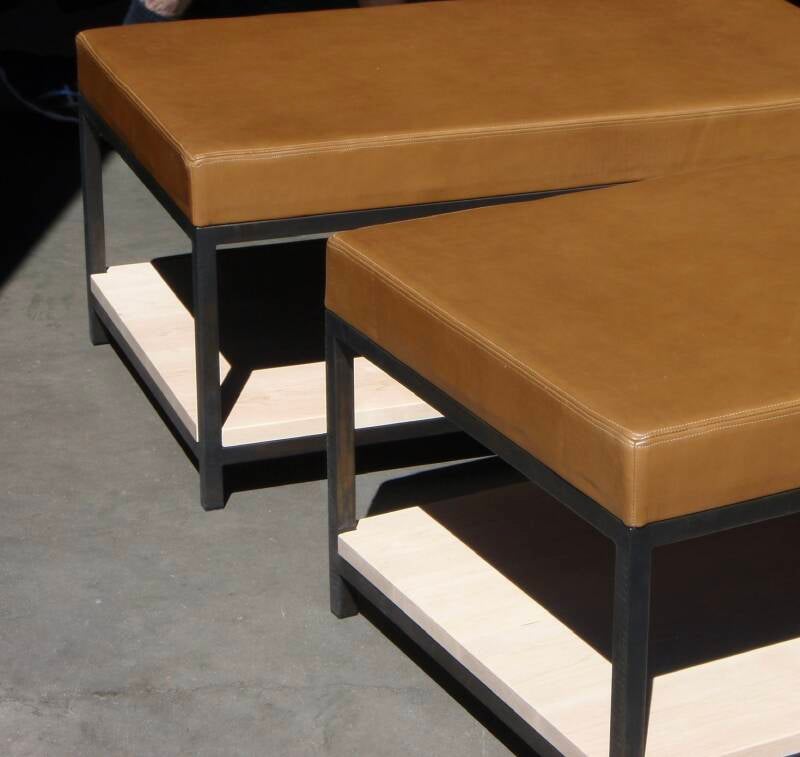 Luxury leather upholstered lounge tables 