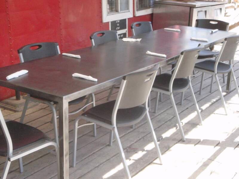 Steel dining table for Madrid, Nm restaurant 
