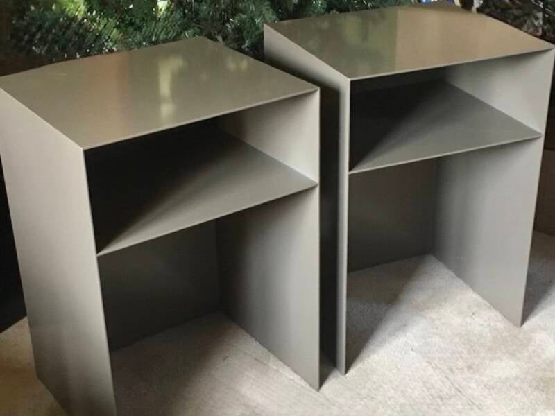 Custom made steel nightstands 