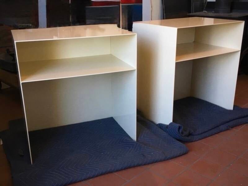 Custom powder coated steel night tables