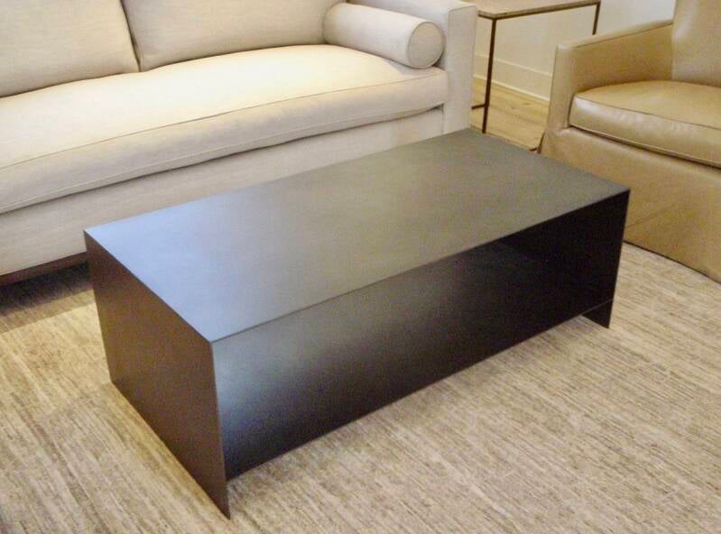 Modern 'Plate' steel coffee table for Canyon Rd, Santa Fe