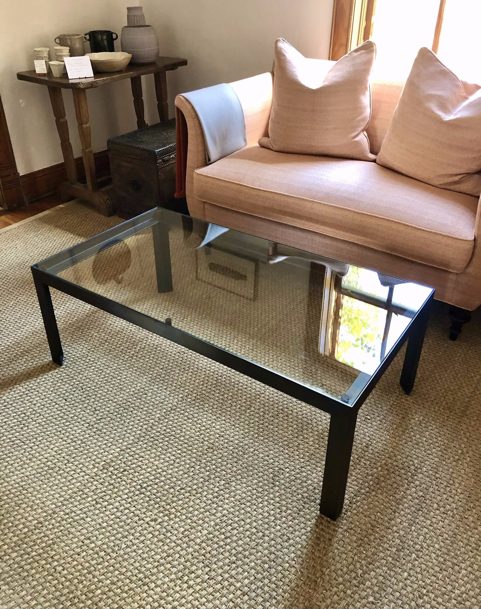 Floating glass topped tables Custom built SF