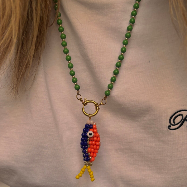 THE FISH NECKLACE GREEN