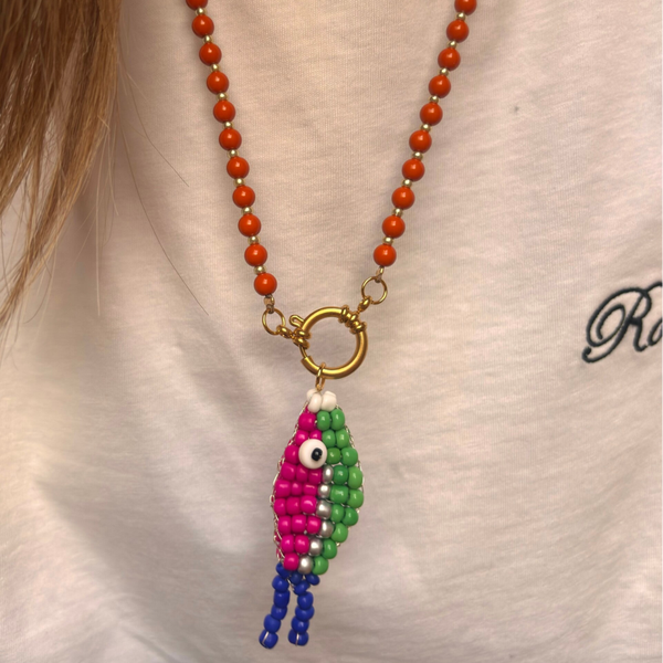 THE FISH NECKLACE ORANGE