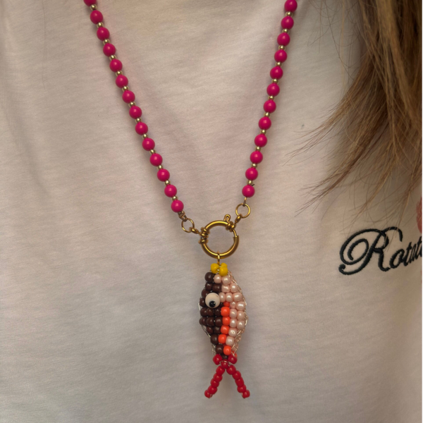 THE FISH NECKLACE PINK