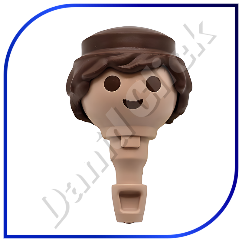 Cabeza con Pelo Castaño