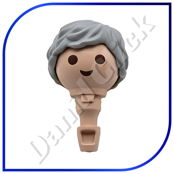 Cabeza con Pelo Gris