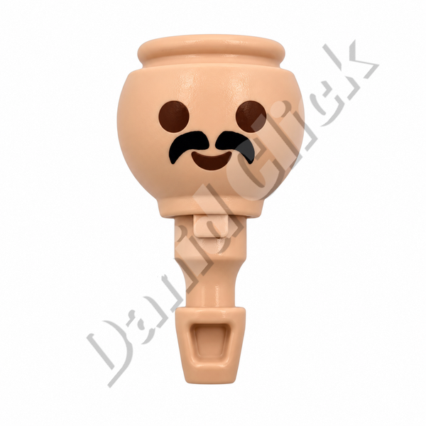 Cabeza con Bigote Negro