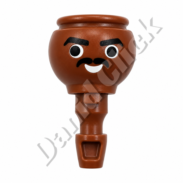 Cabeza Marrón con Bigote y Cejas