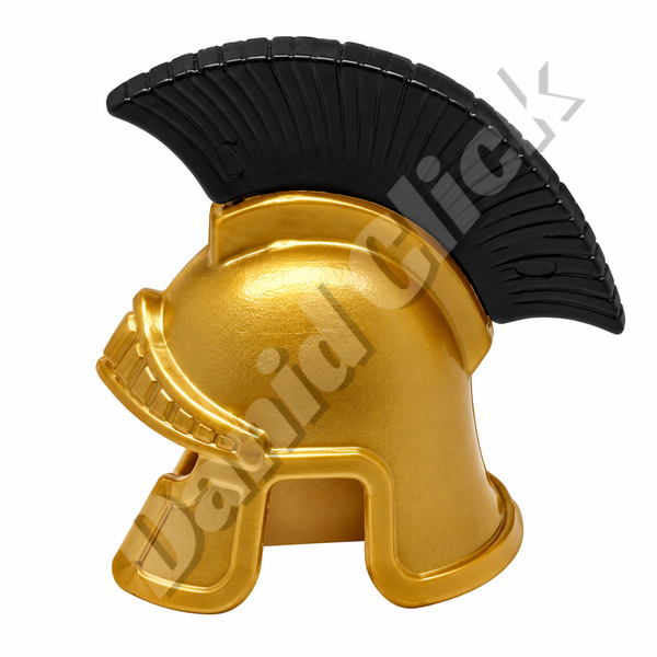 Casco Romano Dorado con Cresta Negra