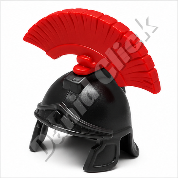 Casco Romano Negro con Cresta de Centurión Roja