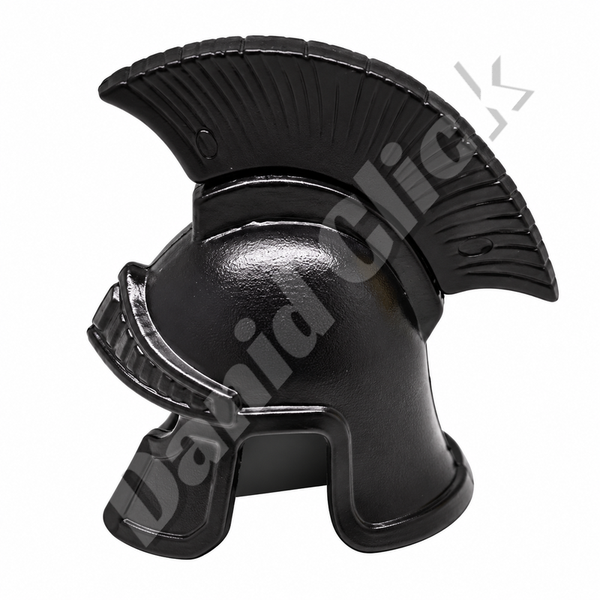Casco Romano Negro con Cresta Negra