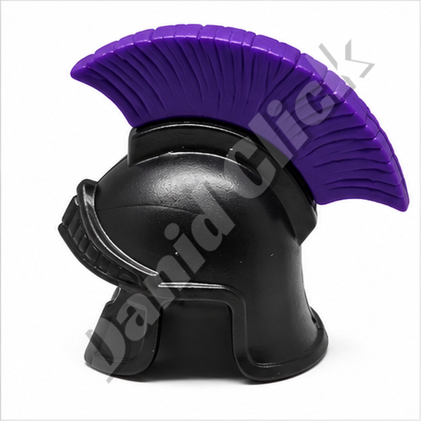 Casco Romano Negro con Cresta Violeta