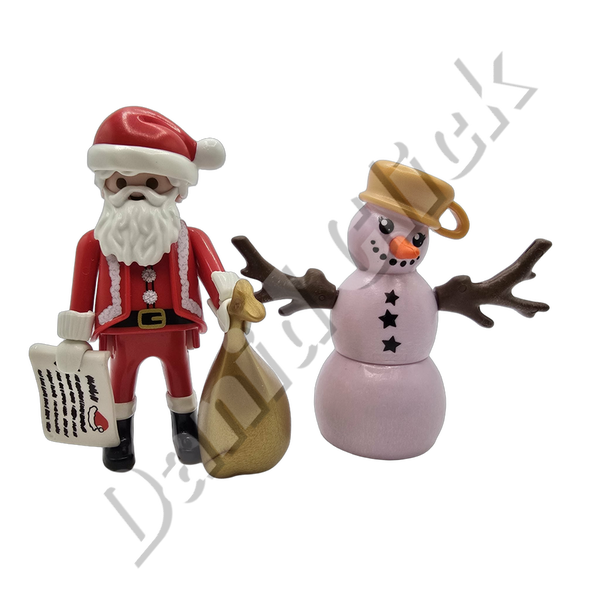 Papá Noel con Muñeco de Nieve