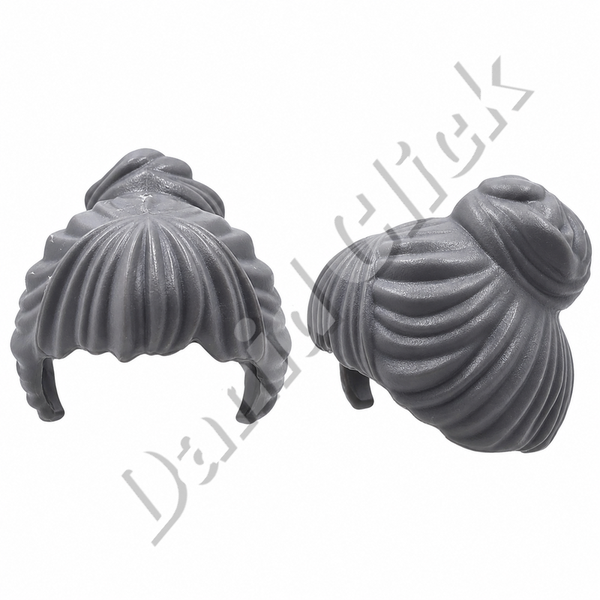 Peluca Mujer Moño Recogido Gris
