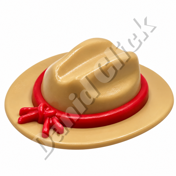 Sombrero Vaquero Beige con Lazo Rojo