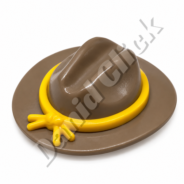 Sombrero Vaquero Gris con Lazo Amarillo
