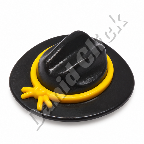 Sombrero Vaquero Negro con Lazo Amarillo