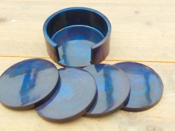 Set van 4 onderzetters met houder Galaxy