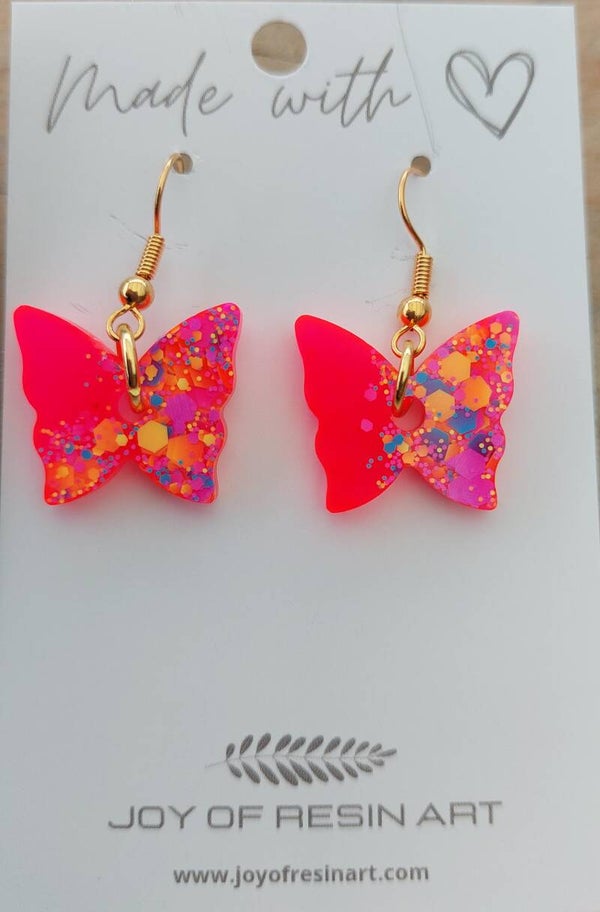 Vlinderoorbellen Neon