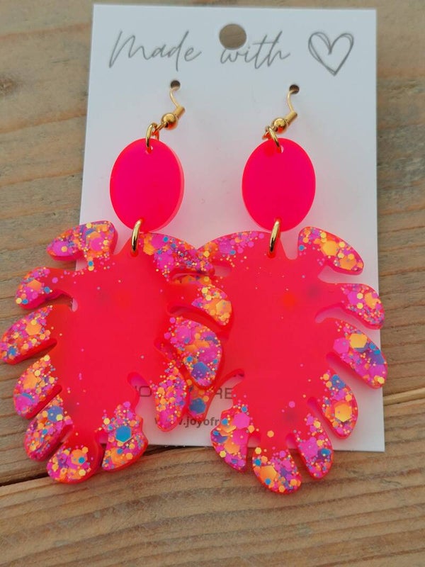 Monstera oorbellen meerdelig