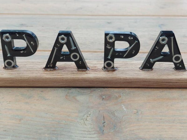 Letterdecoratie PAPA (spijker)