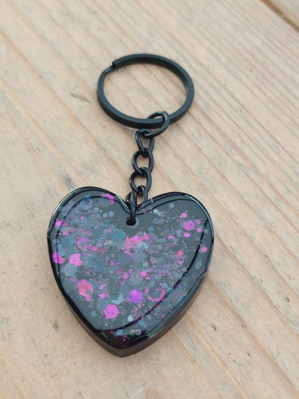 Zwart met paarse glitter