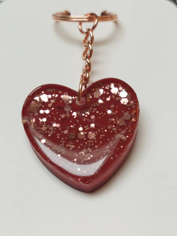 Wijnrood met rosegoldglitter