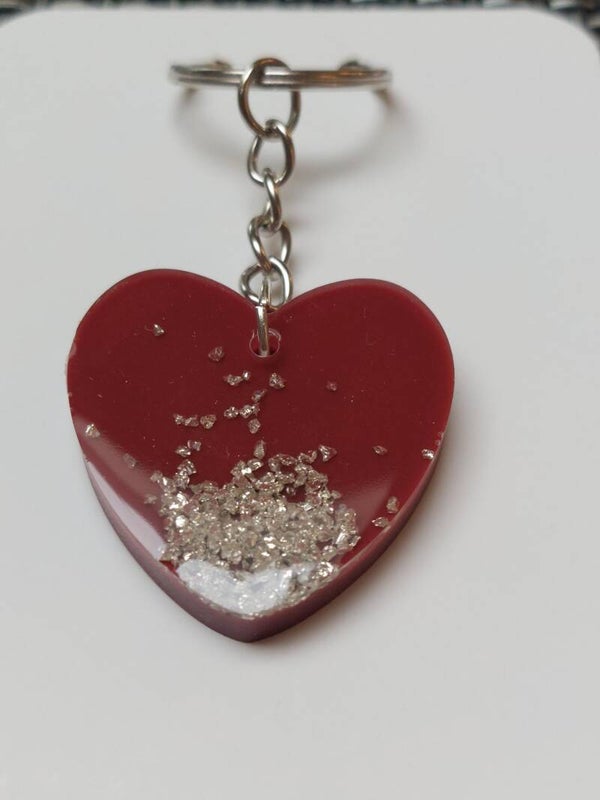 Wijnrood met zilverschaafsel