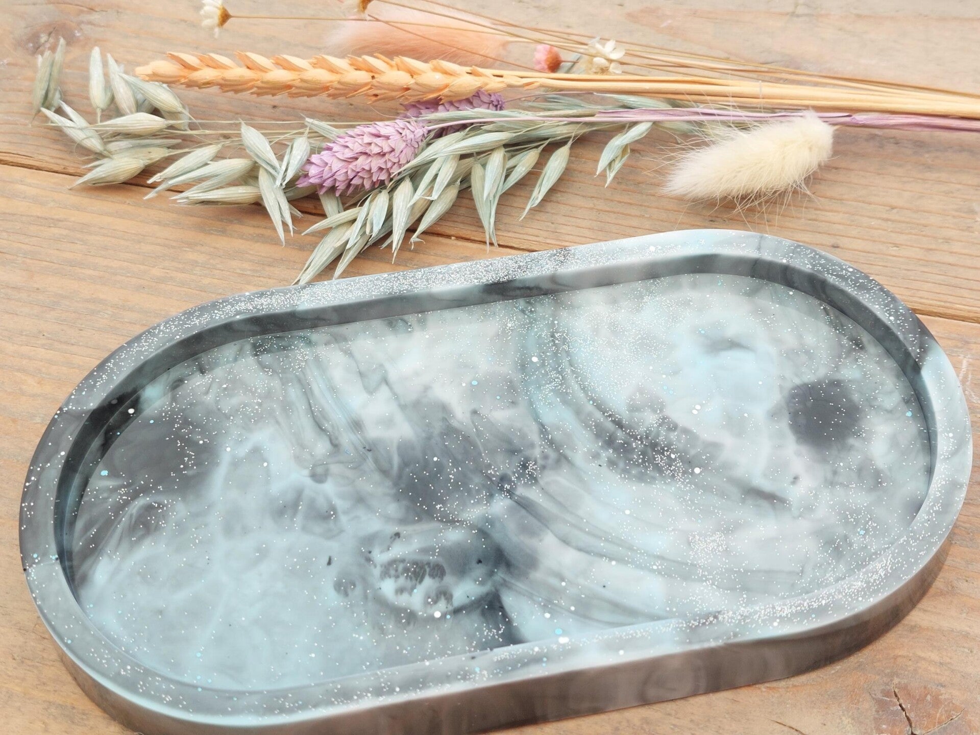 Ovaal schaaltje gemarmerd