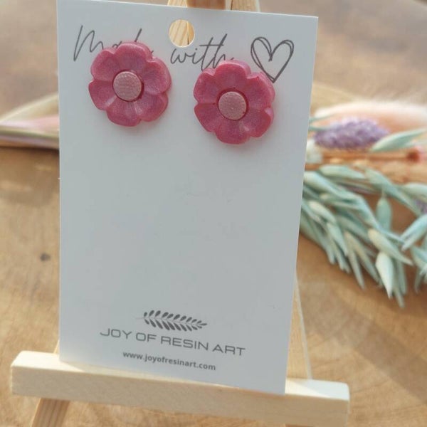 Oorstekers FLORI roze