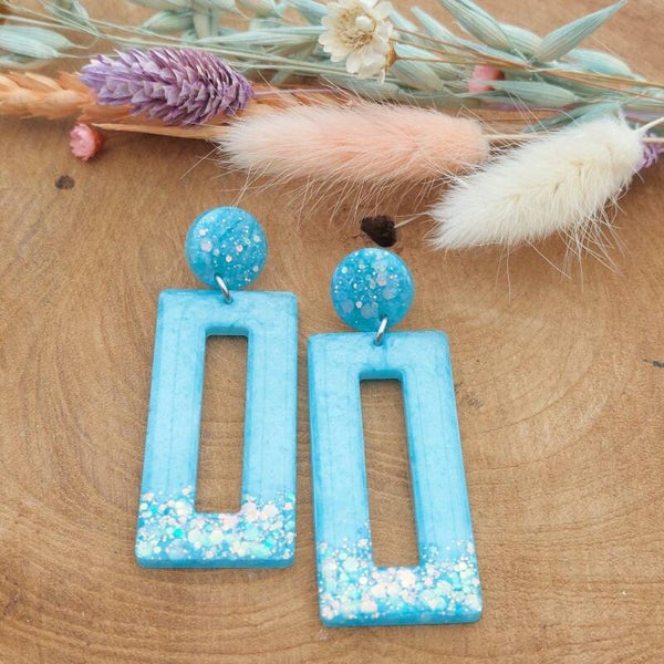 Oorstekers LOUX Babyblue glitter