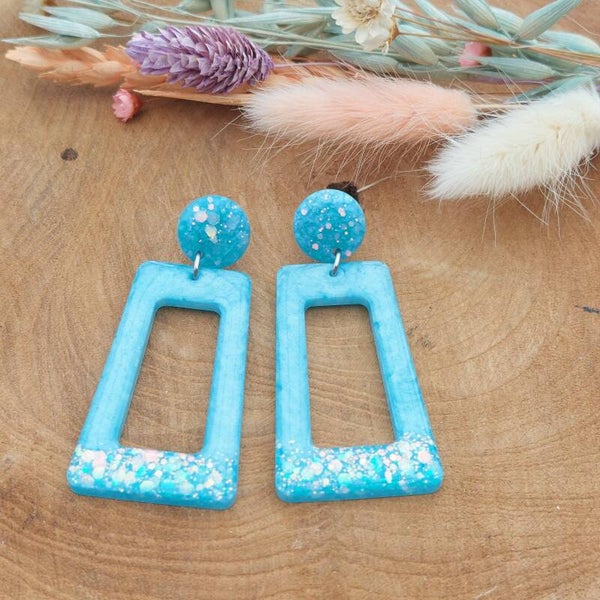 Oorstekers PIXIE Babyblue glitter