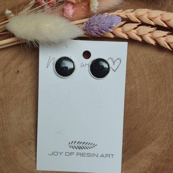 Oorstekers DOTTI zilver/zwart