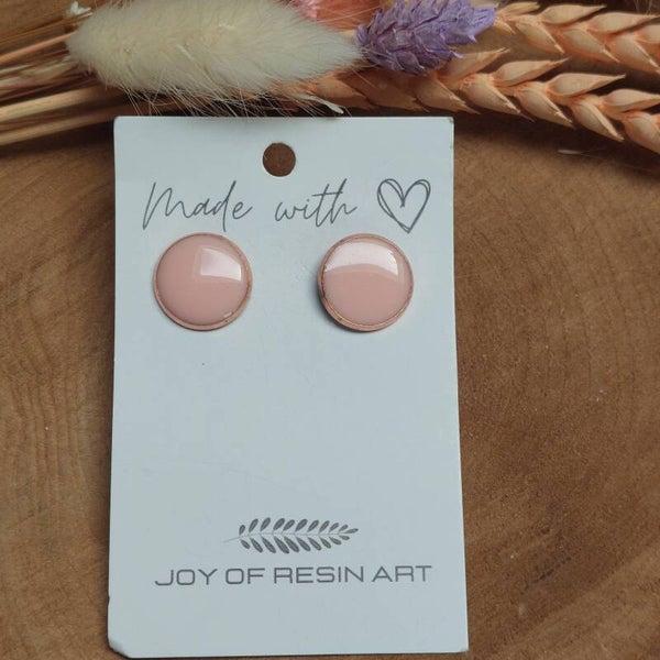 Oorstekers DOTTI rosegold/pastelroze