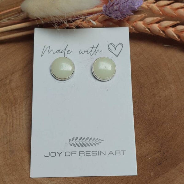 Oorstekers DOTTI zilver/mintgroen