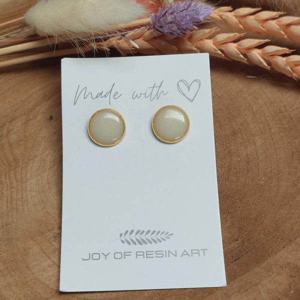 Oorstekers DOTTI goud/mintgroen