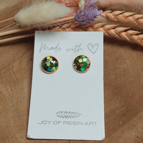 Oorstekers DOTTI goud/forest nymph