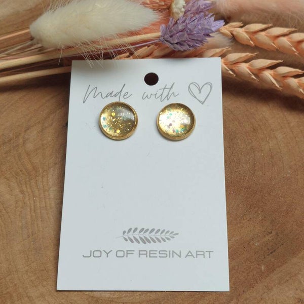 Oorstekers DOTTI goud/glitter