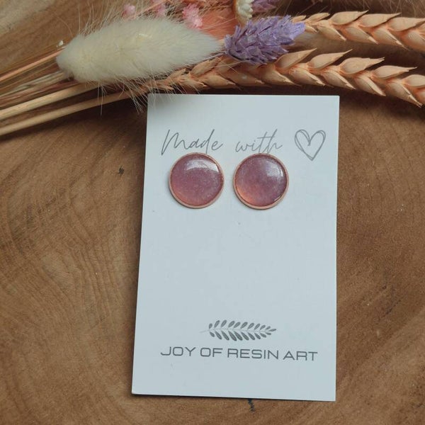 Oorstekers DOTTI rosegold/lavender