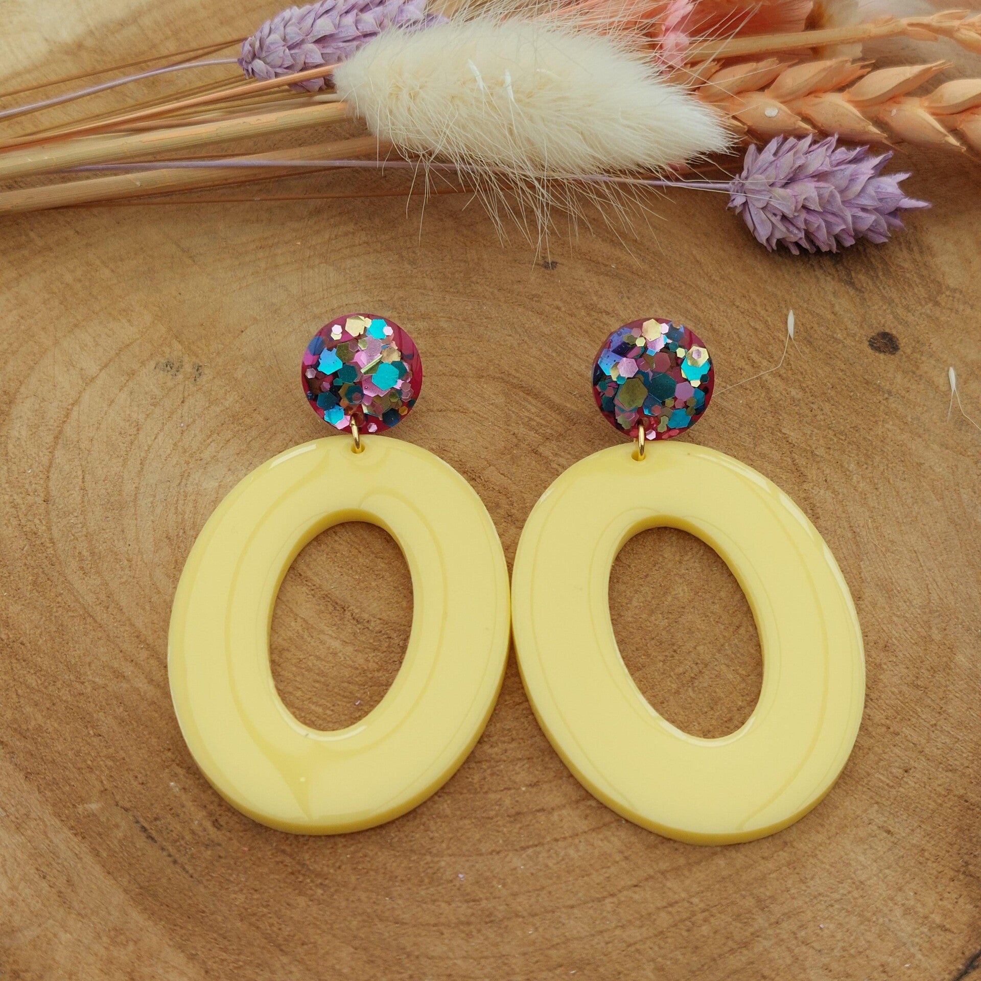 Oorstekers NOVA II Glitter/Butter