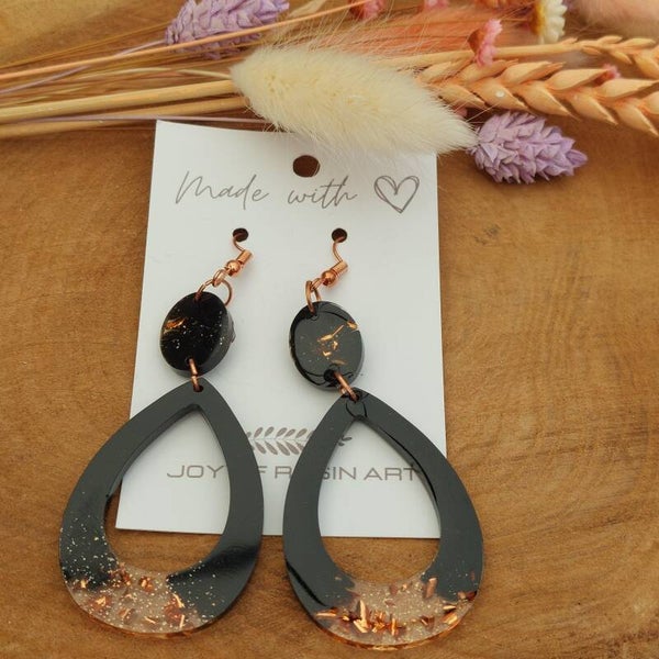 Oorhangers SOLI Black Copper