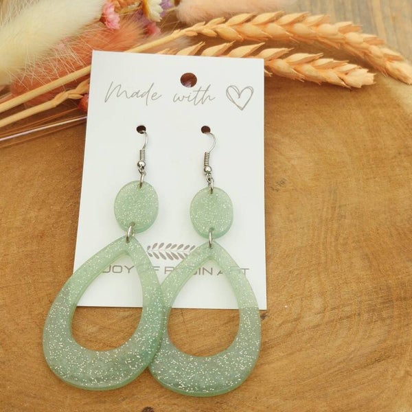 Oorhangers SOLI Softgreen glitter