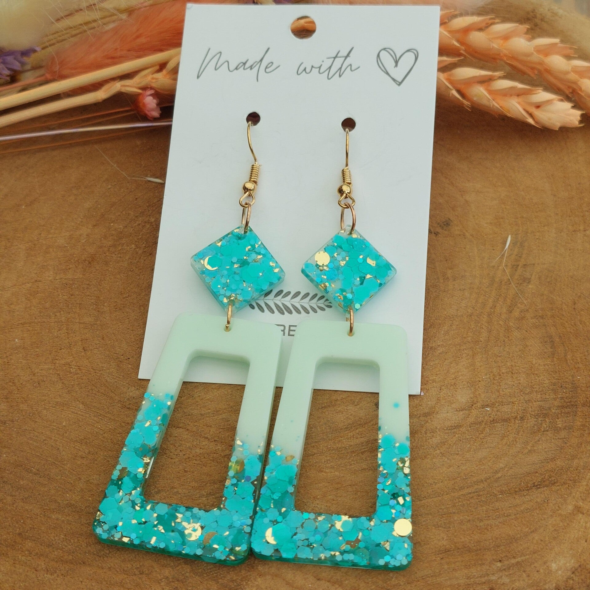 Oorhangers PIXIE Malachite