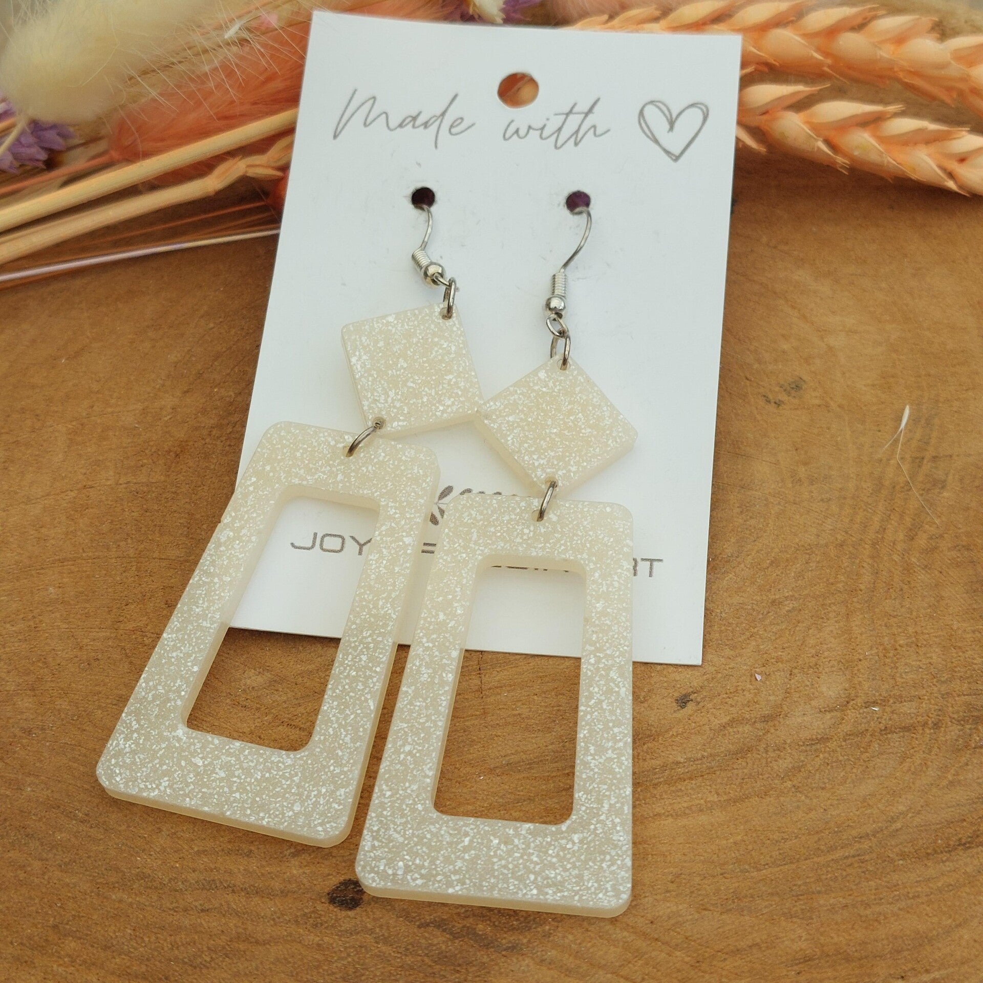 Oorhangers PIXIE White Shimmer