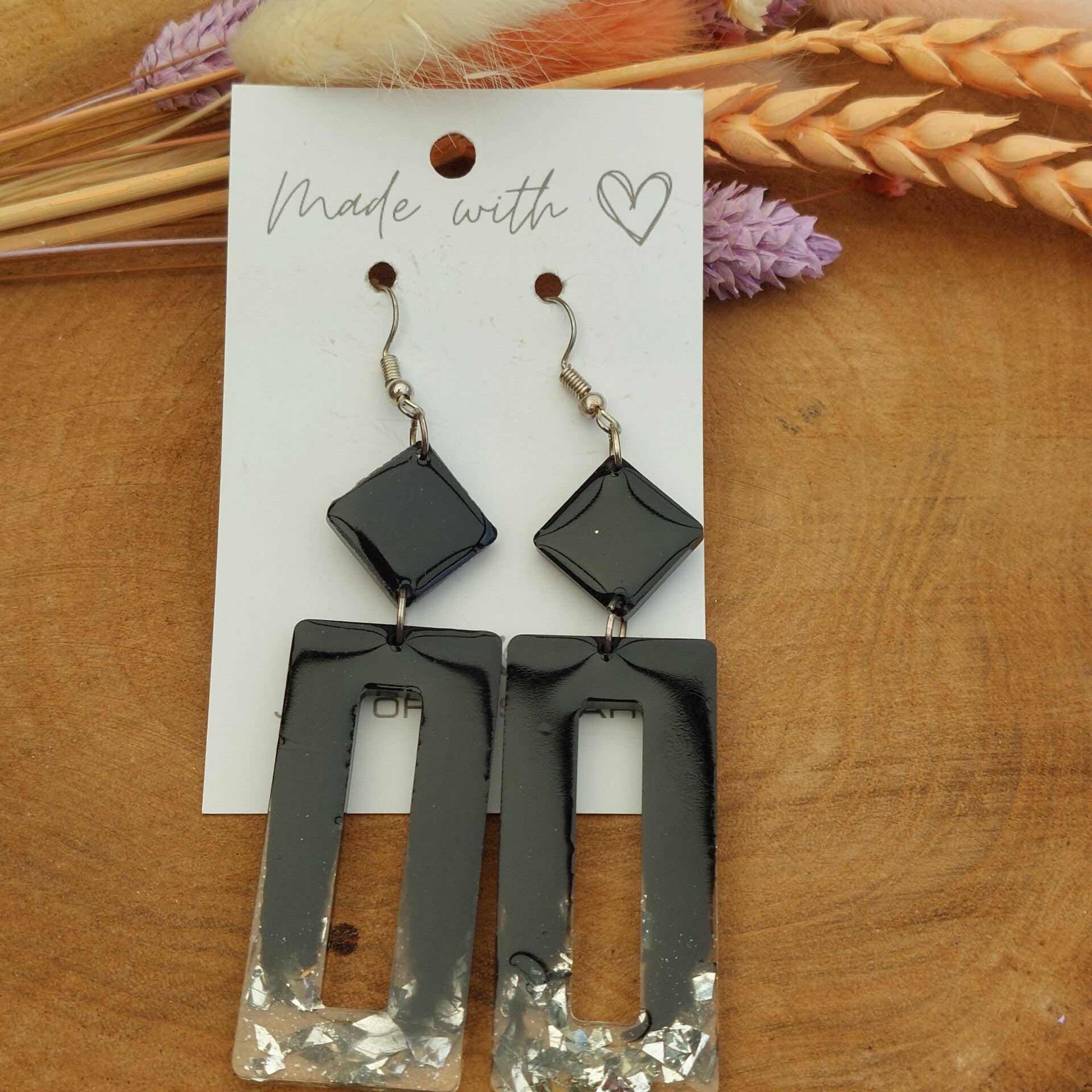 Oorhangers LOUX Black Silver