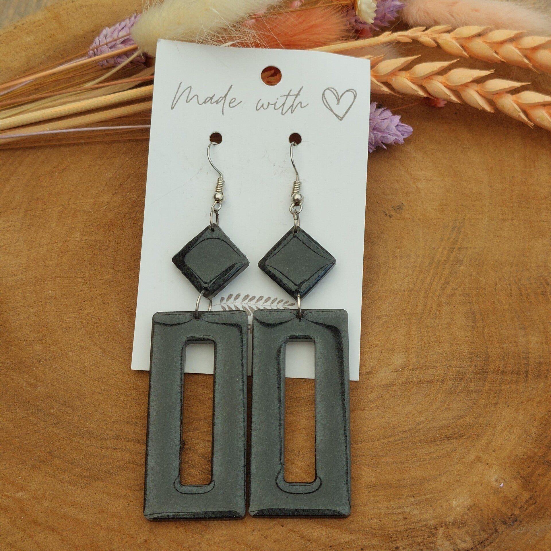 Oorhangers LOUX Grey Black