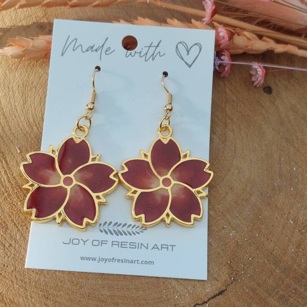 Oorhangers BLOOM Rhododendron Wijnrood